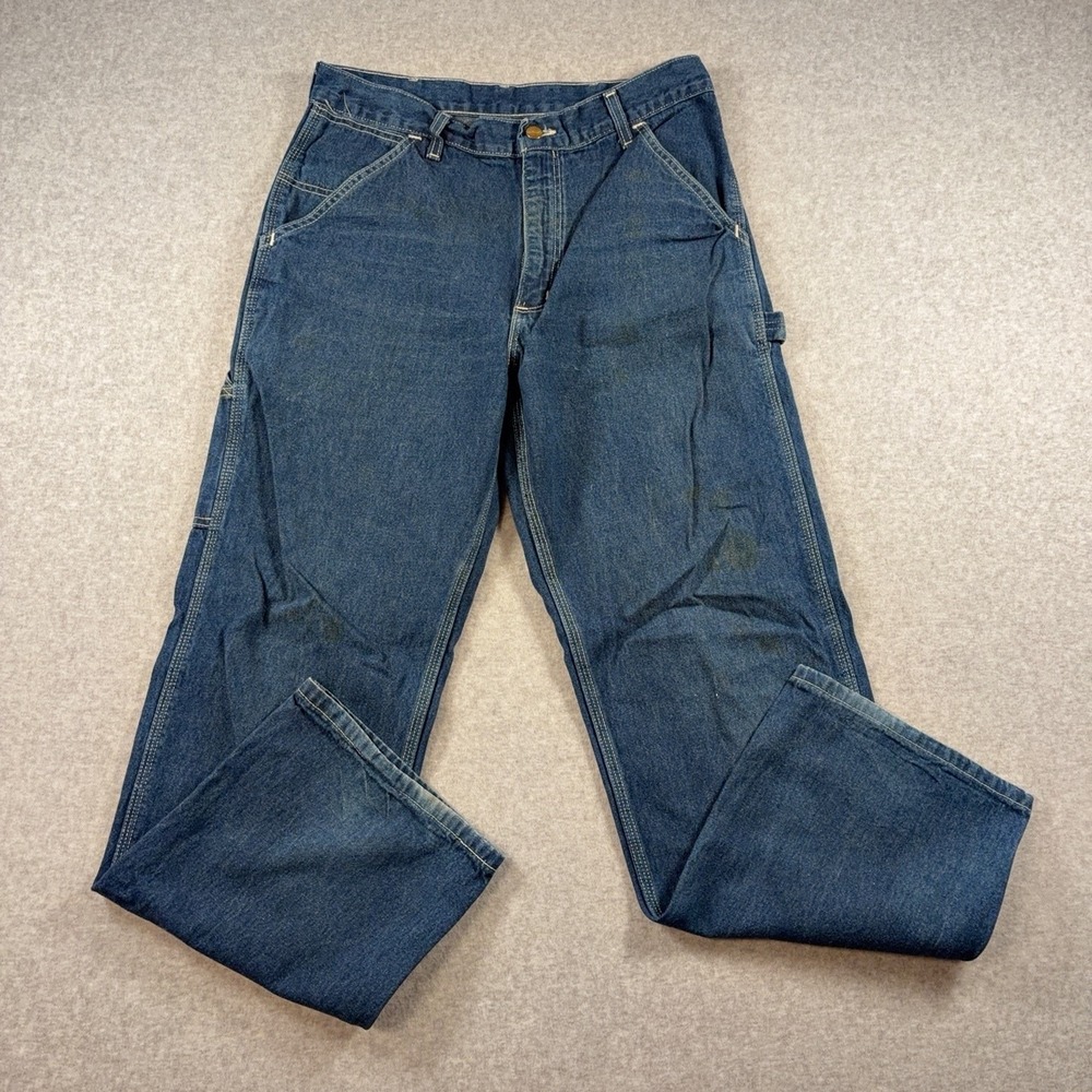 Carhartt B05DIM Jeans Mens 32x32 Blue Relaxed Straight Denim Work Vintage USA